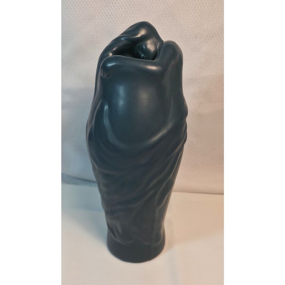 Van Briggle Art Pottery Figural Vase Draped Woman Blue Matte Colorado Springs